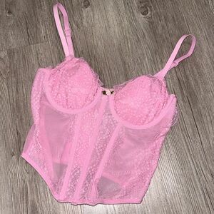 Pink corset lace top🌹🩷